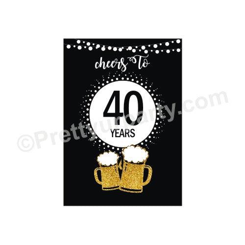Cheers to 40th Birthday Theme Centerpieces - Pack of 2 THEME PARTIES Pretty UR Party Default Title