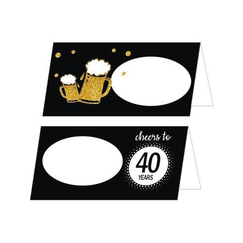 Cheers to 40th Birthday Theme Food Labels / Buffet Table Cards THEME PARTIES Pretty UR Party Default Title