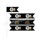 Cheers to 40th Birthday Theme Drink Straws THEME PARTIES Pretty UR Party