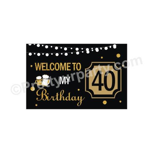 Cheers to 40th Birthday Theme Entrance Banner / Door Sign THEME PARTIES Pretty UR Party Default Title