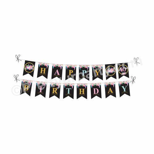 40th Birthday Theme Bunting THEME PARTIES Pretty UR Party Default Title