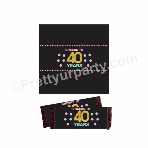 40th Birthday Theme Chocolate Wrappers THEME PARTIES Pretty UR Party Default Title