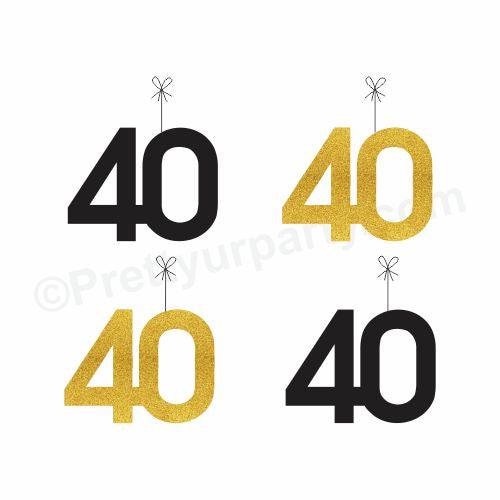 Handcrafted 40th Birthday Theme Danglers THEME PARTIES Pretty UR Party
