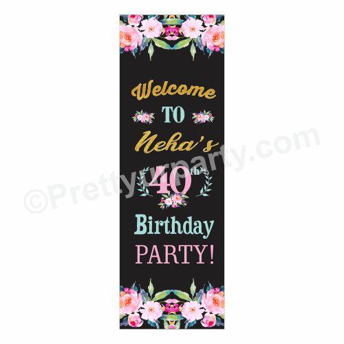 40th Birthday Theme Door Banner THEME PARTIES Pretty UR Party