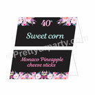 40th Birthday Theme Food Labels / Buffet Table Cards THEME PARTIES Pretty UR Party Default Title