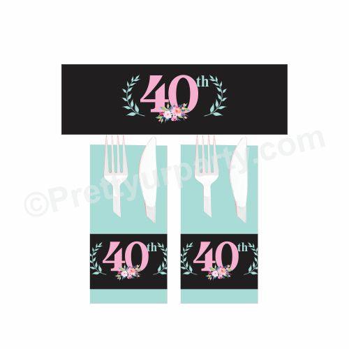 40th Birthday Theme Napkin Rings THEME PARTIES Pretty UR Party Default Title