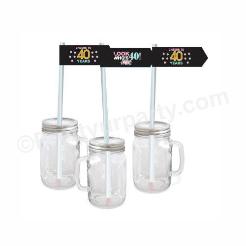 40th Birthday Theme Drink Straws THEME PARTIES Pretty UR Party