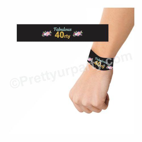 40th Birthday Theme Wrist Bands - Pack of 10 THEME PARTIES Pretty UR Party Default Title