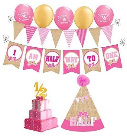 Burlap Half Birthday Decorations for Girls ALL PARTY SUPPLIES Pretty UR Party