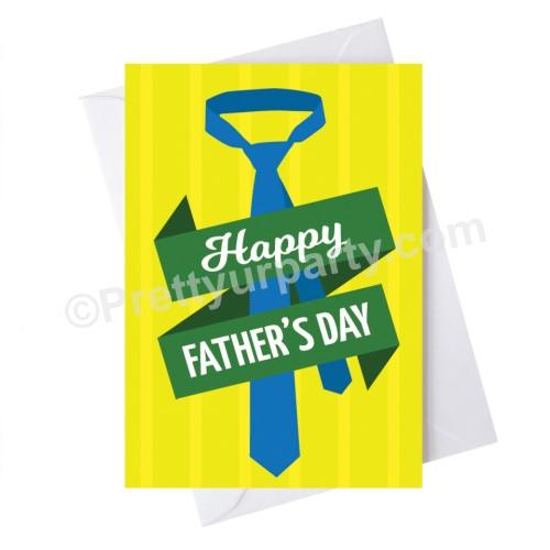Father's Day Happy Fathers Day Tie Card - Yellow ALL PARTY SUPPLIES Pretty UR Party