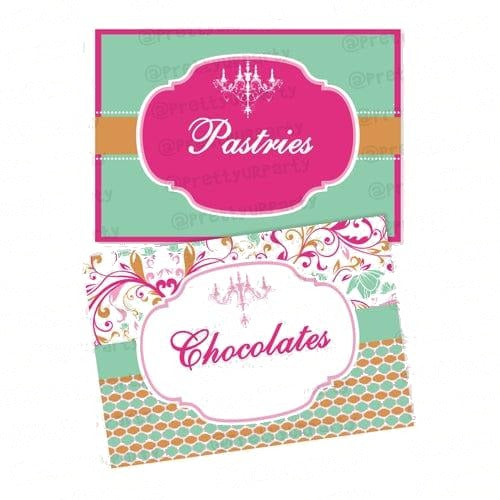 Vintage Glam Food Labels / Buffet Table Cards