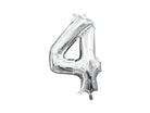 4 Number Foil Balloon ALL PARTY SUPPLIES Pretty UR Party 16 inch Silver