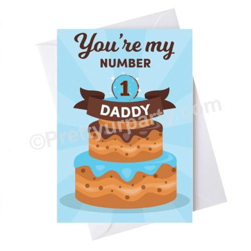 Father's Day You're My Number 1 Daddy Card ALL PARTY SUPPLIES Pretty UR Party