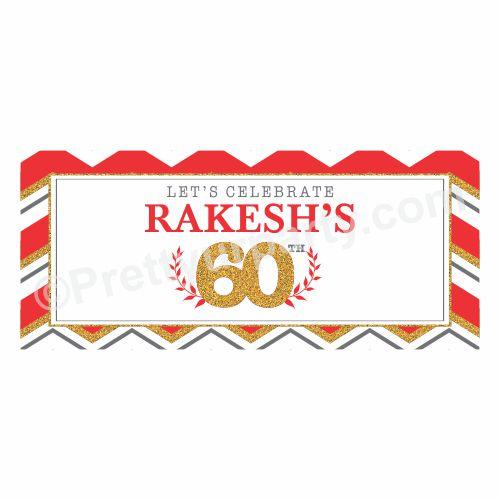 Personalized 60th Birthday Theme Banner 30in ALL PARTY SUPPLIES Pretty UR Party Default Title