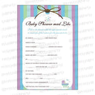 Blue & purple Advice List BABY SHOWER Pretty UR Party