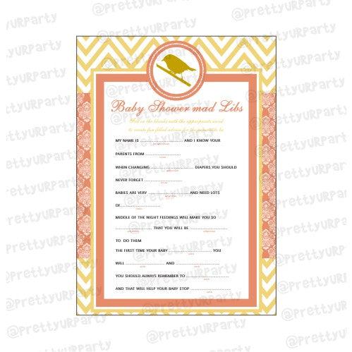 Little Bird Advice List BABY SHOWER Pretty UR Party