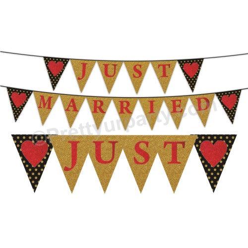 Just Married Bunting DECORATIONS Pretty UR Party Default Title