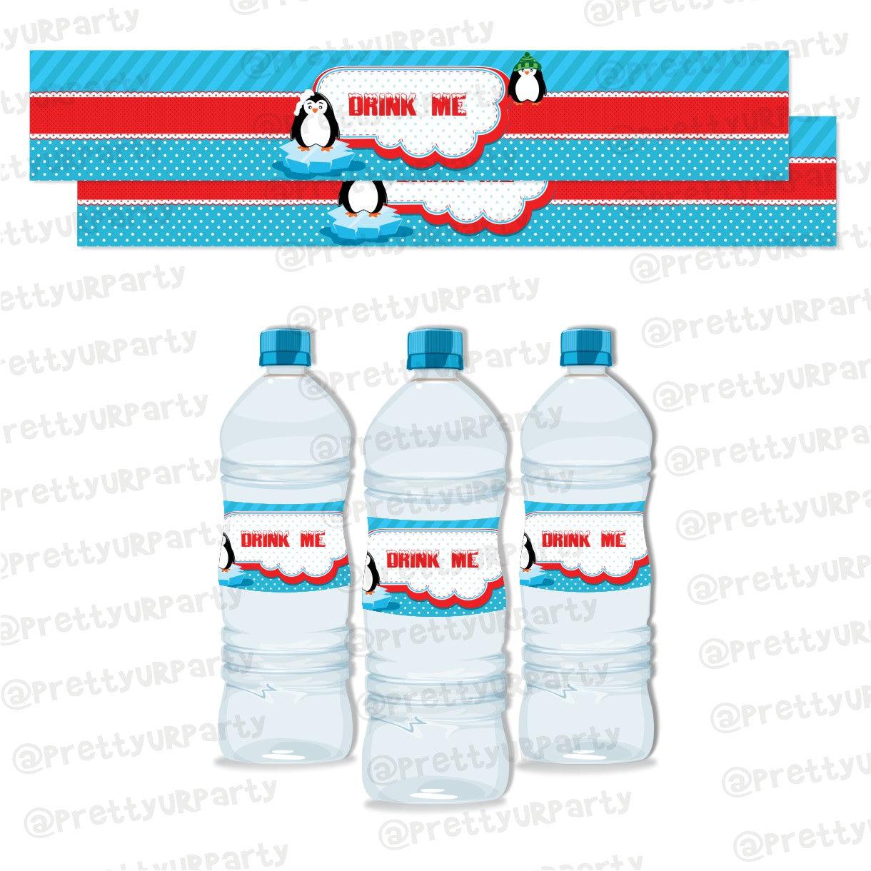 Penguins Water Bottle Labels THEME PARTIES Pretty UR Party Default Title