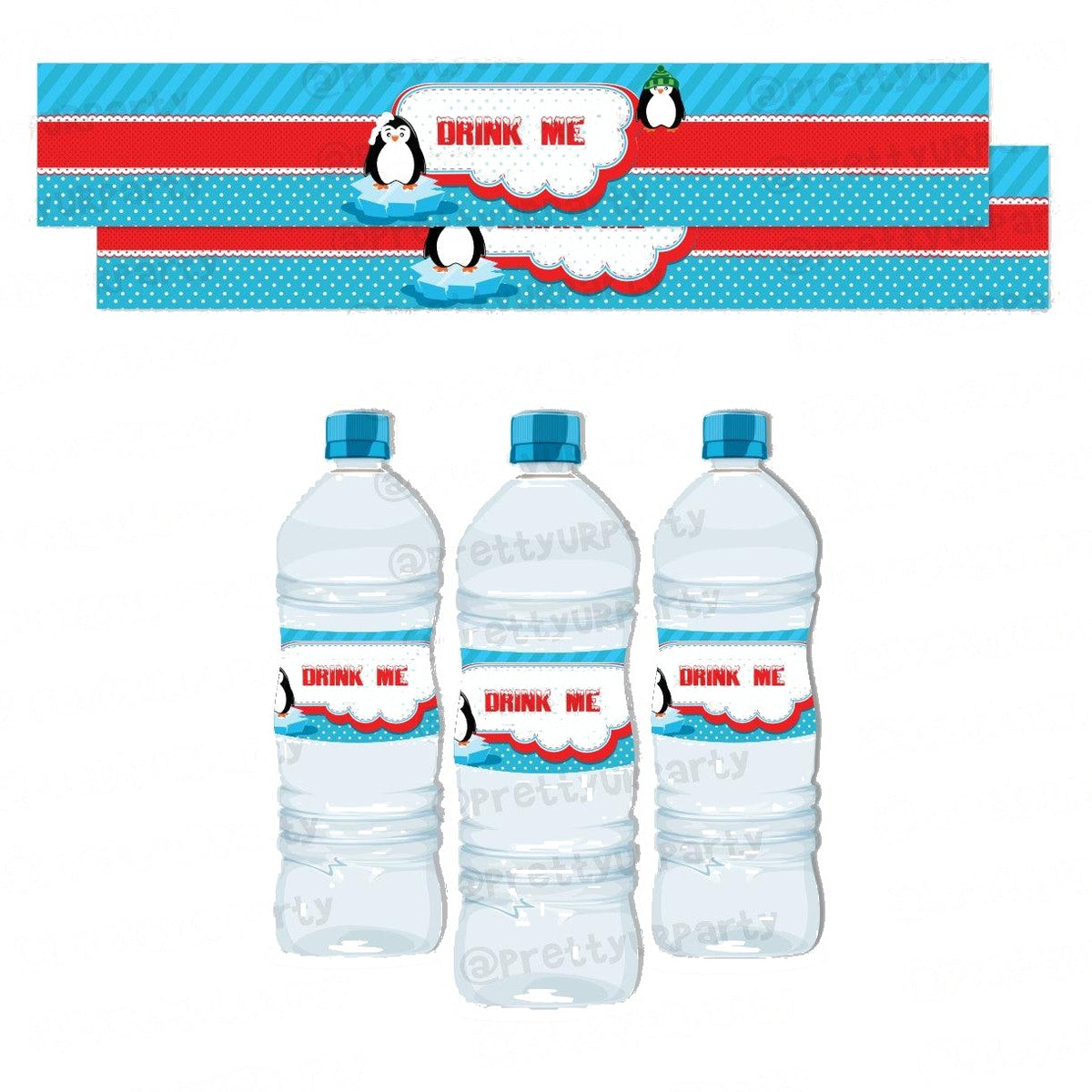 Penguins Water Bottle Labels