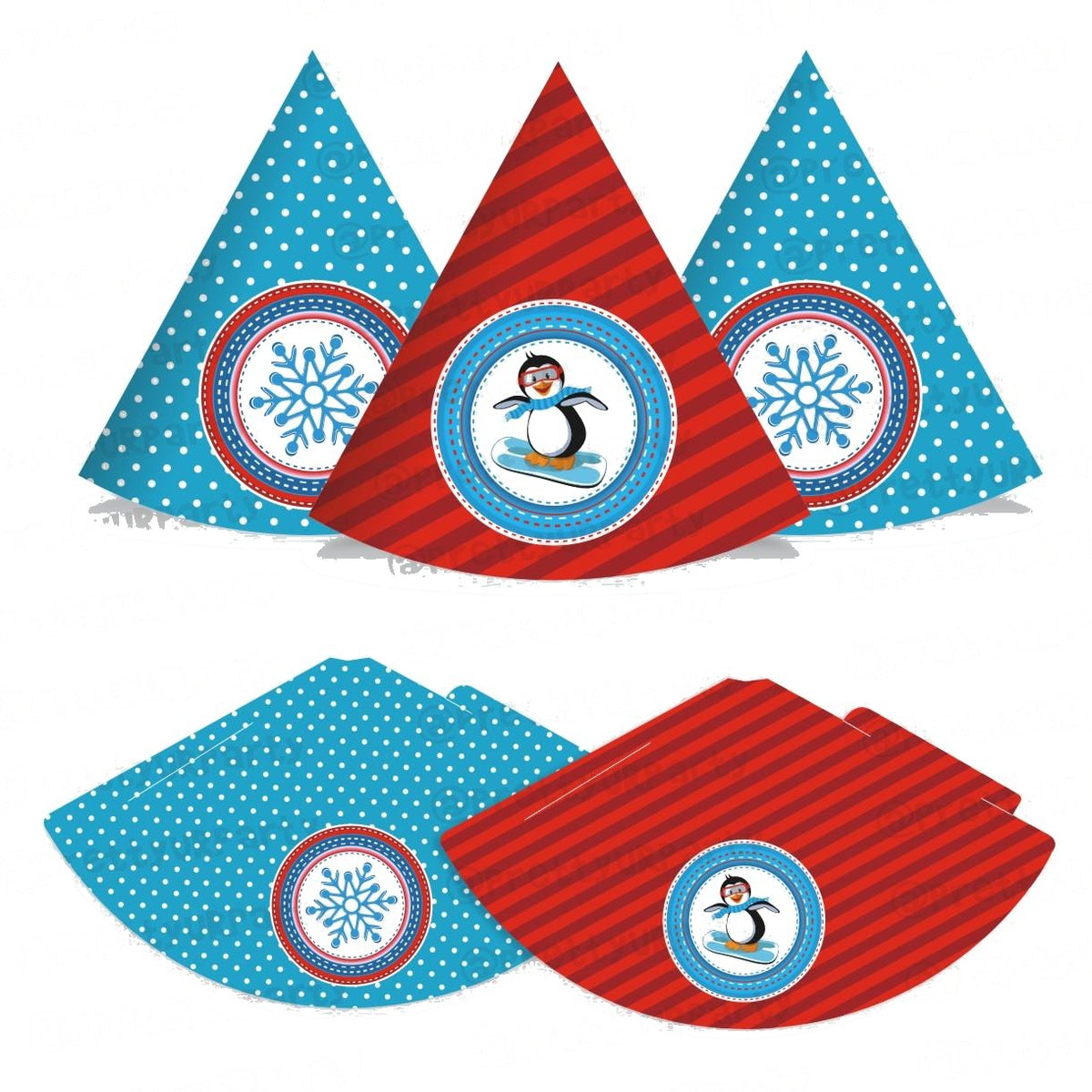 Penguins Theme Hats - Pack of 10