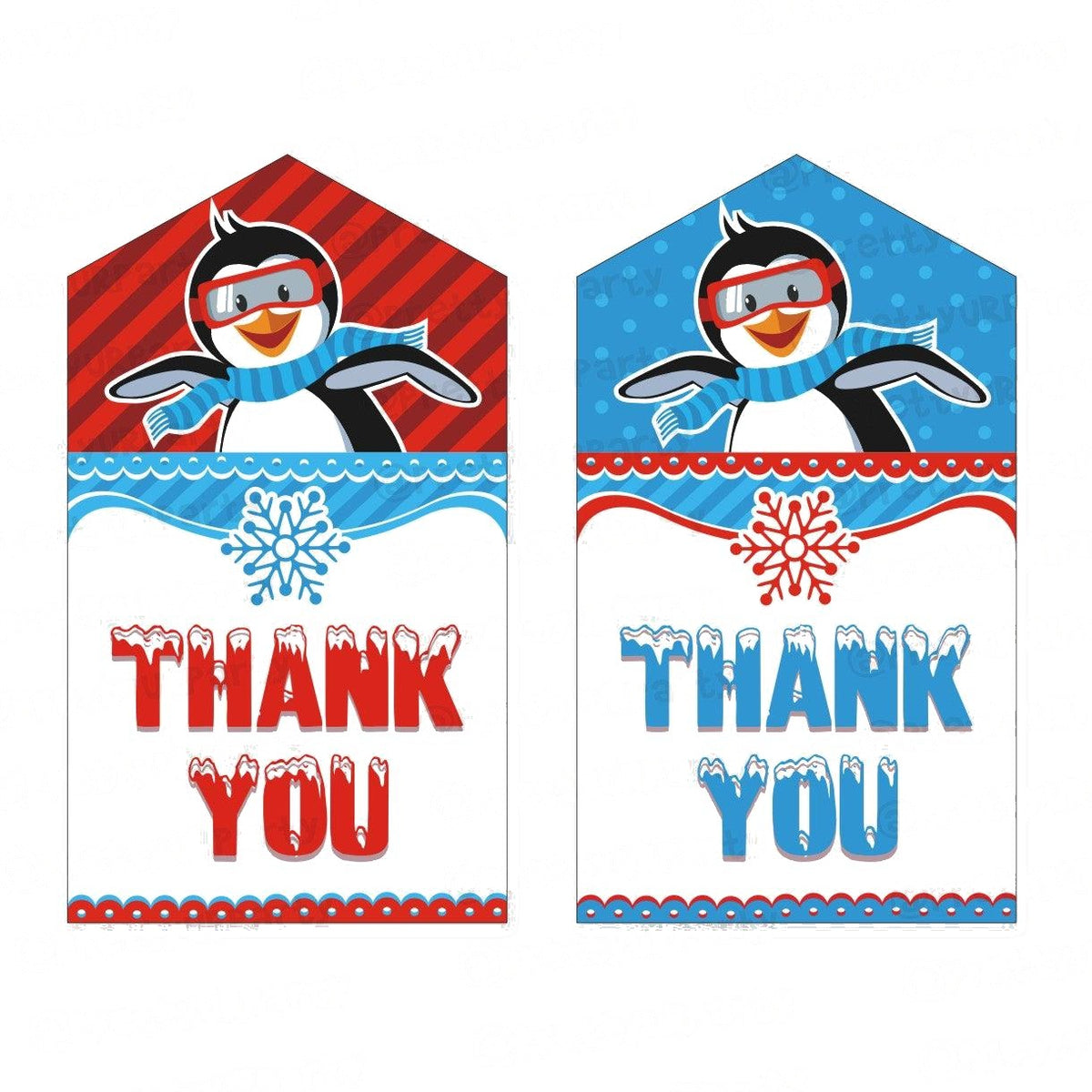 Penguins Theme Thank you Tags