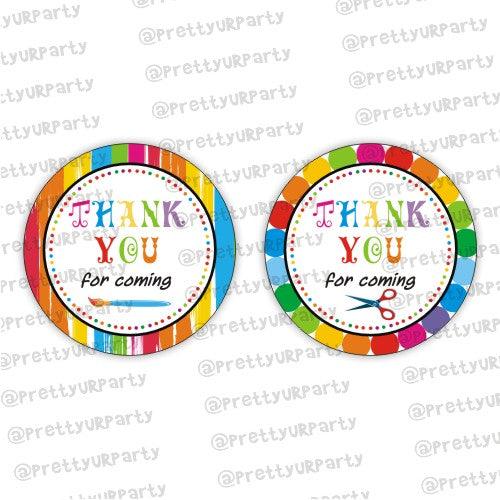 Art & Craft Party Thank you Tags THEME PARTIES Pretty UR Party Default Title