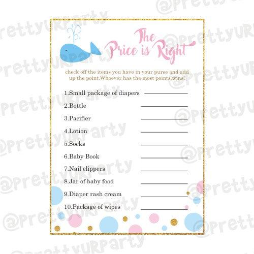 Baby Shower The price is right Game BABY SHOWER Pretty UR Party