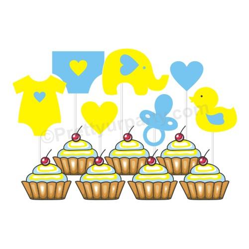 Baby Shower Cupcake Topper HANDCRAFTED Pretty UR Party