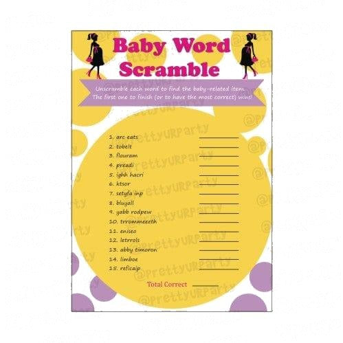 Ready To Pop Baby Word Scramble Game
