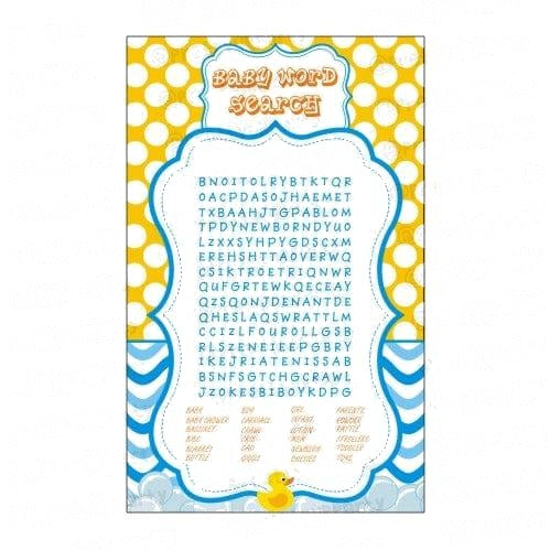 Rubber duck Baby Word Search Game