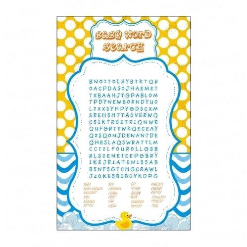 Rubber duck Baby Word Search Game
