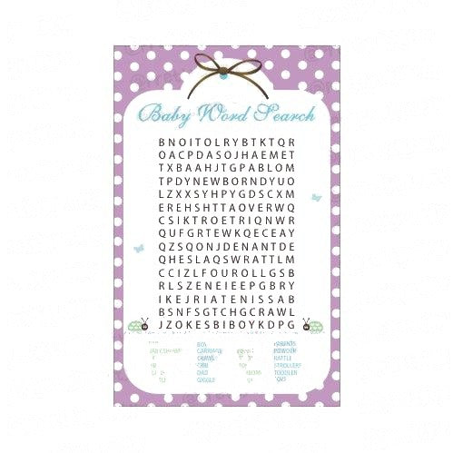 Blue & purple Baby Word Search Game