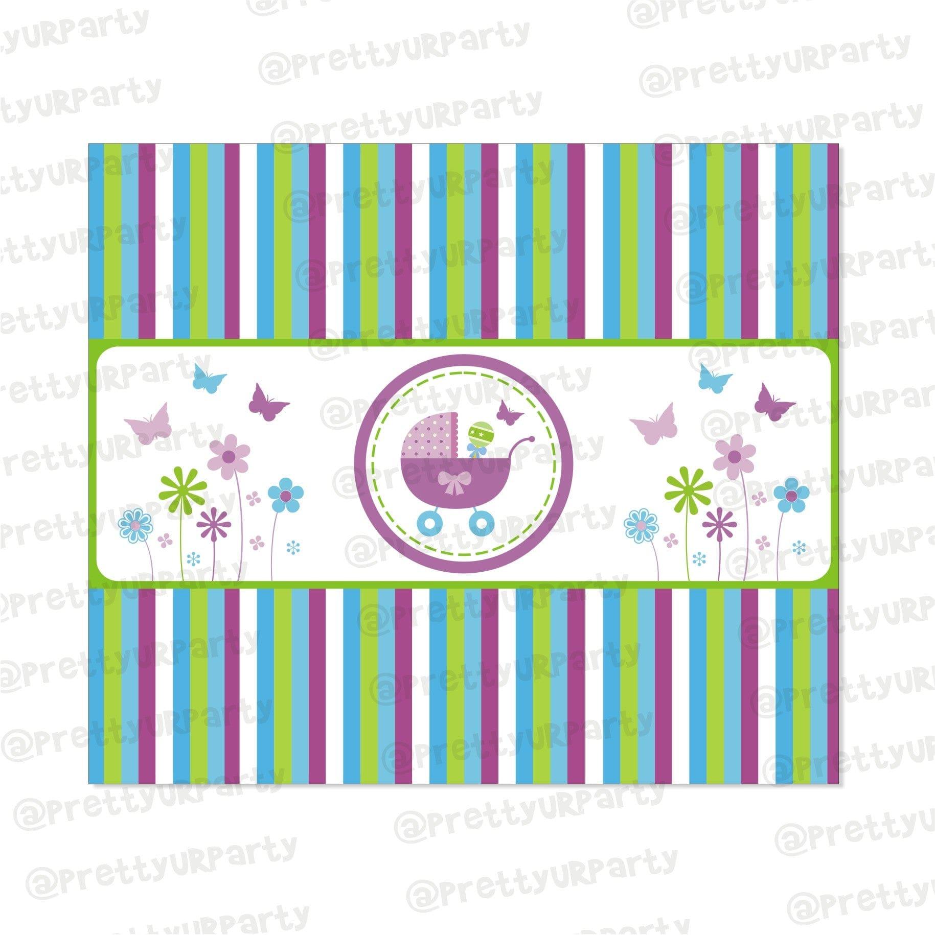 Purple and Green baby shower Chocolate Wrappers BABY SHOWER Pretty UR Party Default Title