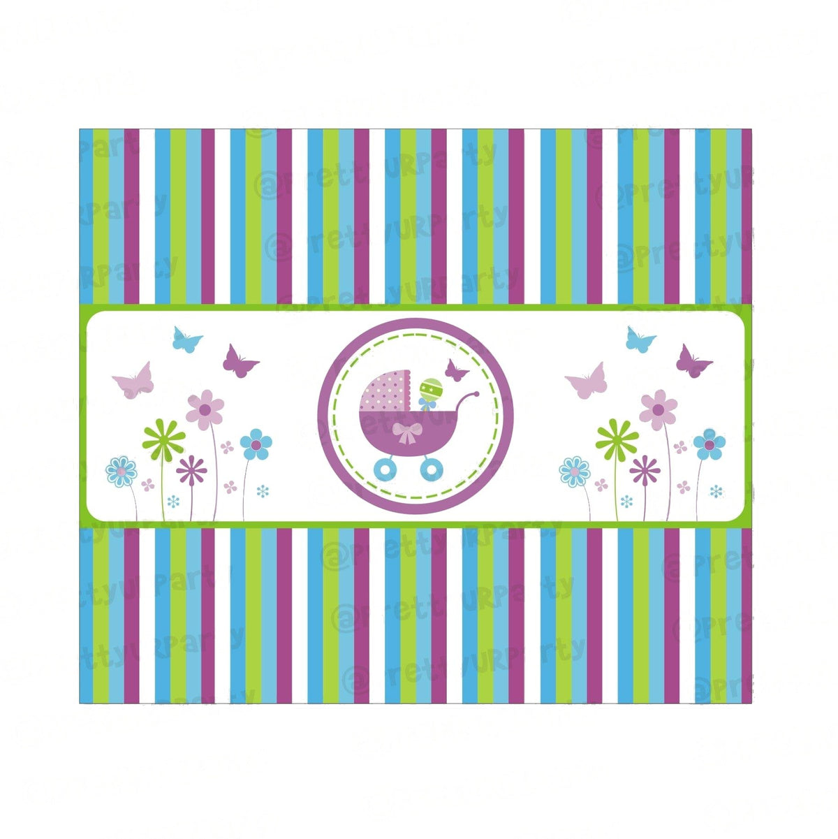 Purple and Green baby shower Chocolate Wrappers