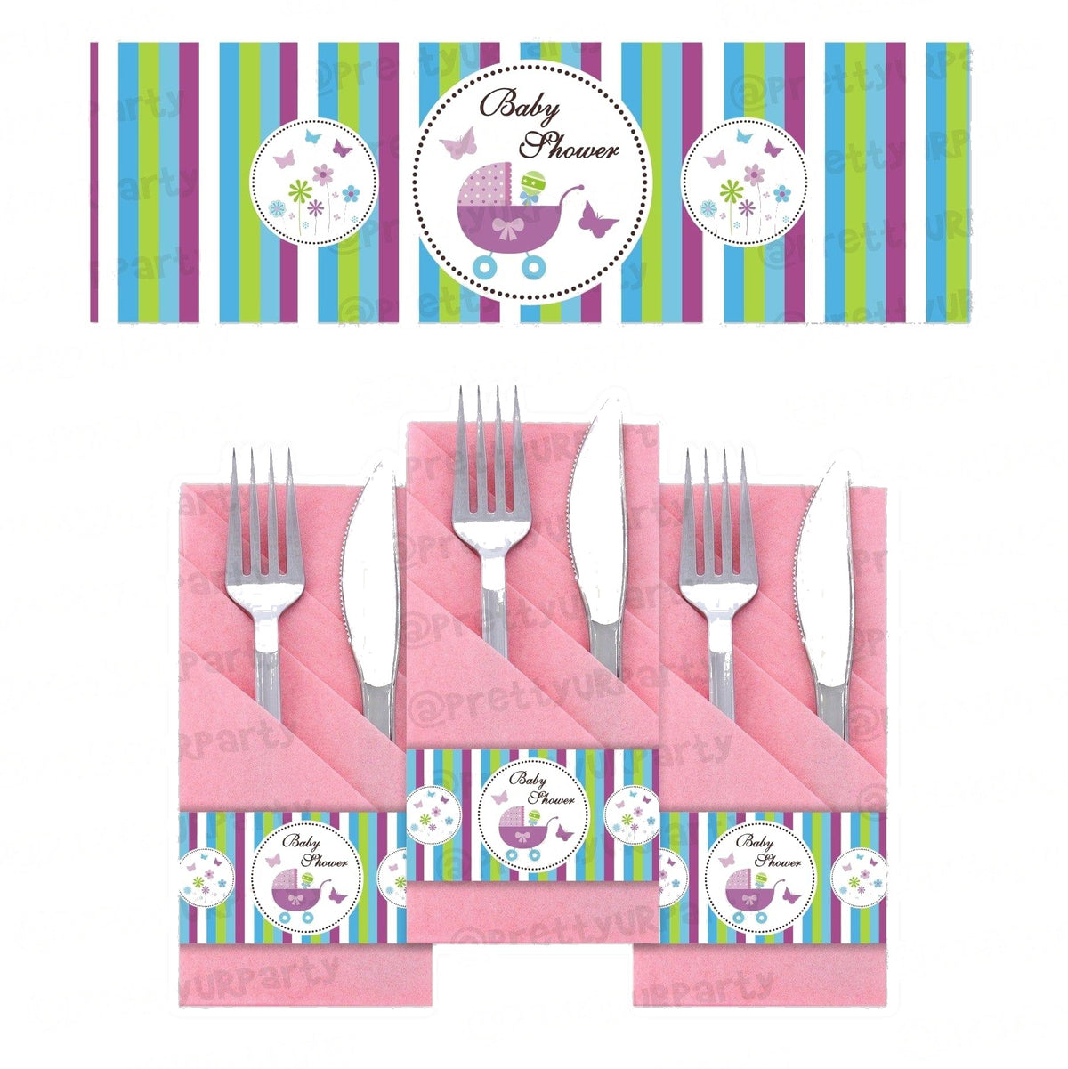Purple and Green Napkin Rings