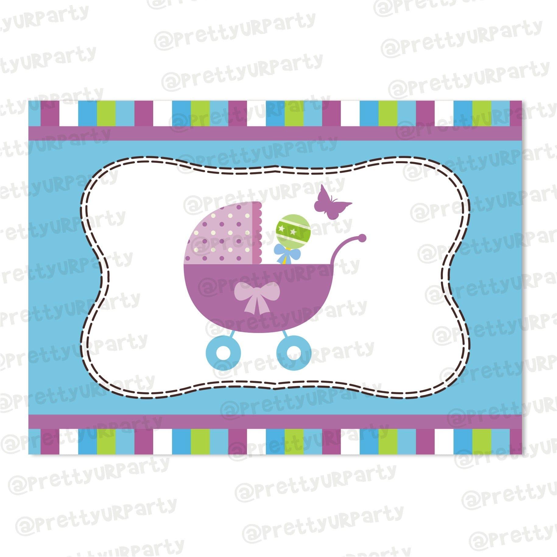 Purple and Green Table Mats BABY SHOWER Pretty UR Party Default Title