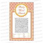 Little bird  Baby Word Search Game BABY SHOWER Pretty UR Party