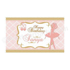 Pink and Gold Ballet Theme Backdrop PERSONALISED Pretty UR Party Default Title