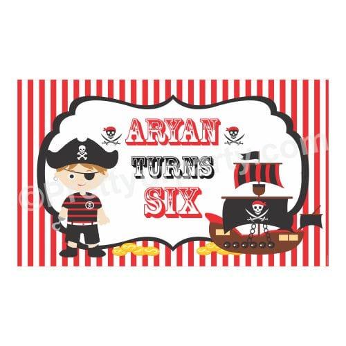 Pirate Theme Backdrop PERSONALISED Pretty UR Party Default Title