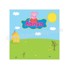 Peppa Pig Theme Backdrop - 6 x 6 feet PERSONALISED Pretty UR Party