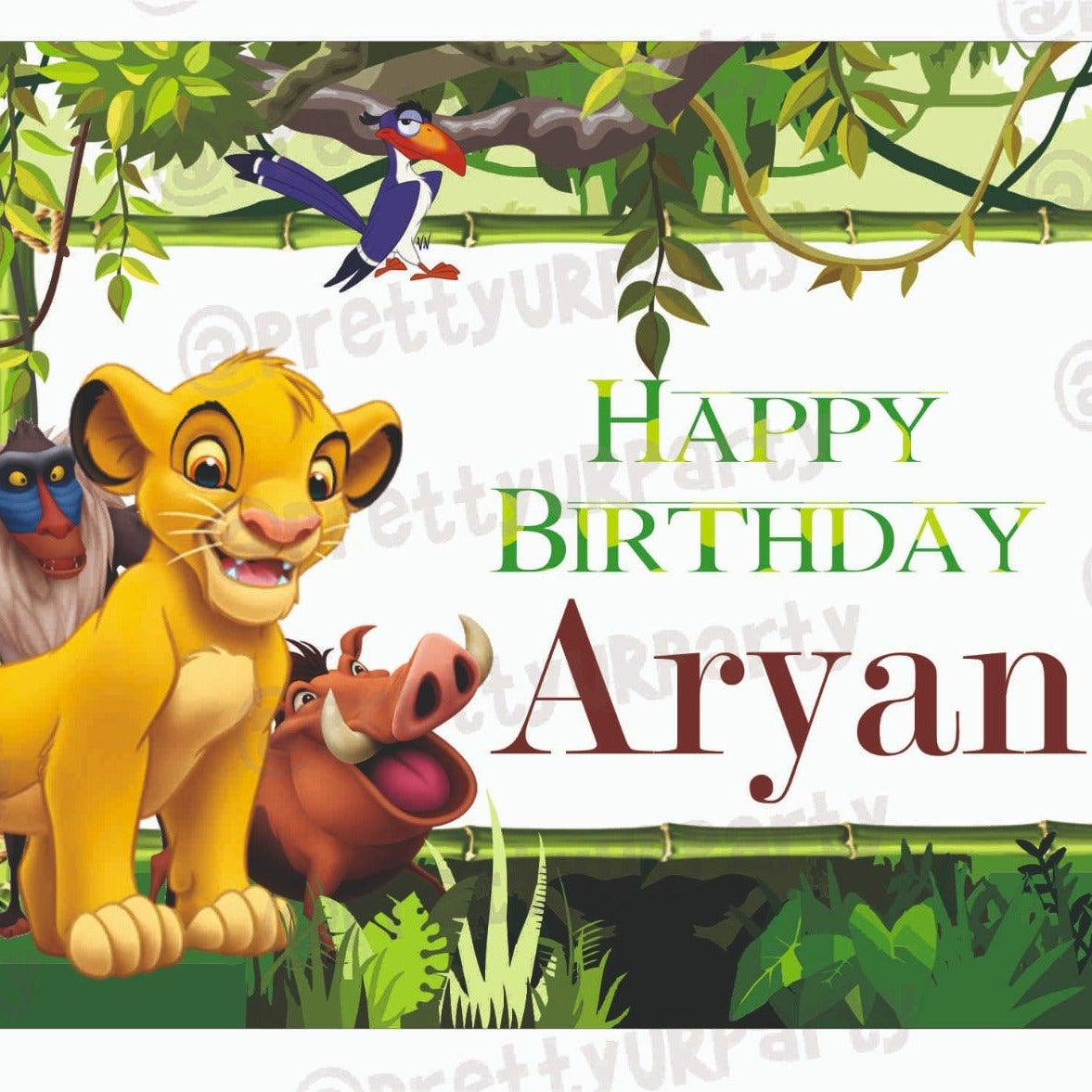 Lion King Theme Backdrop Design 2 PERSONALISED Pretty UR Party Default Title