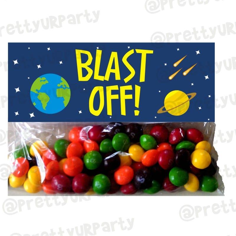 Space Theme Treat Bag Toppers THEME PARTIES Pretty UR Party