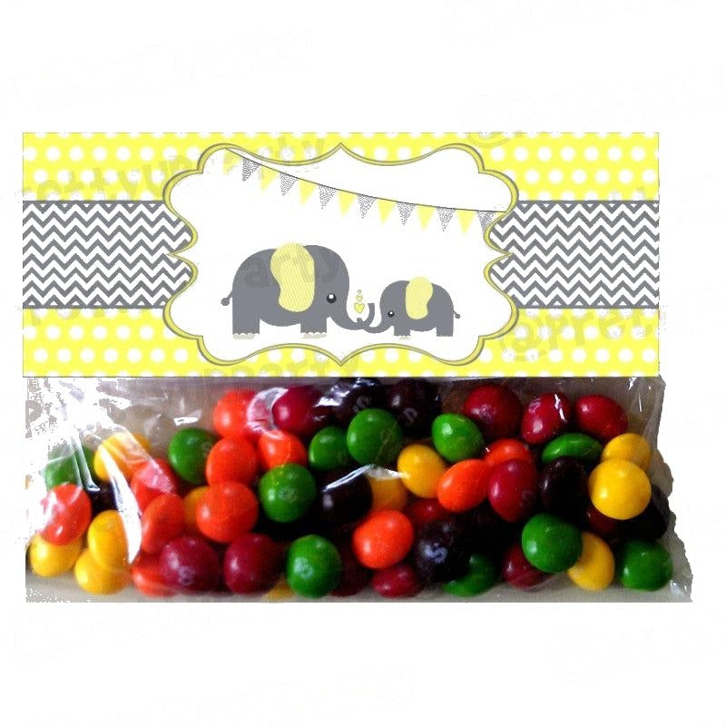 Elephant Baby shower Theme Treat Bag Toppers