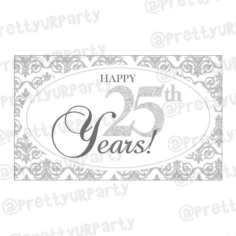 25th Anniversary Theme Backdrop ALL PARTY SUPPLIES Pretty UR Party Default Title