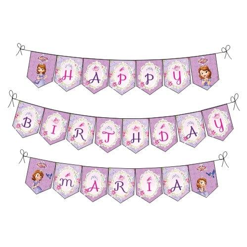 Sofia the first Enchanted Garden Party Happy Birthday Banner THEME PARTIES Pretty UR Party Default Title