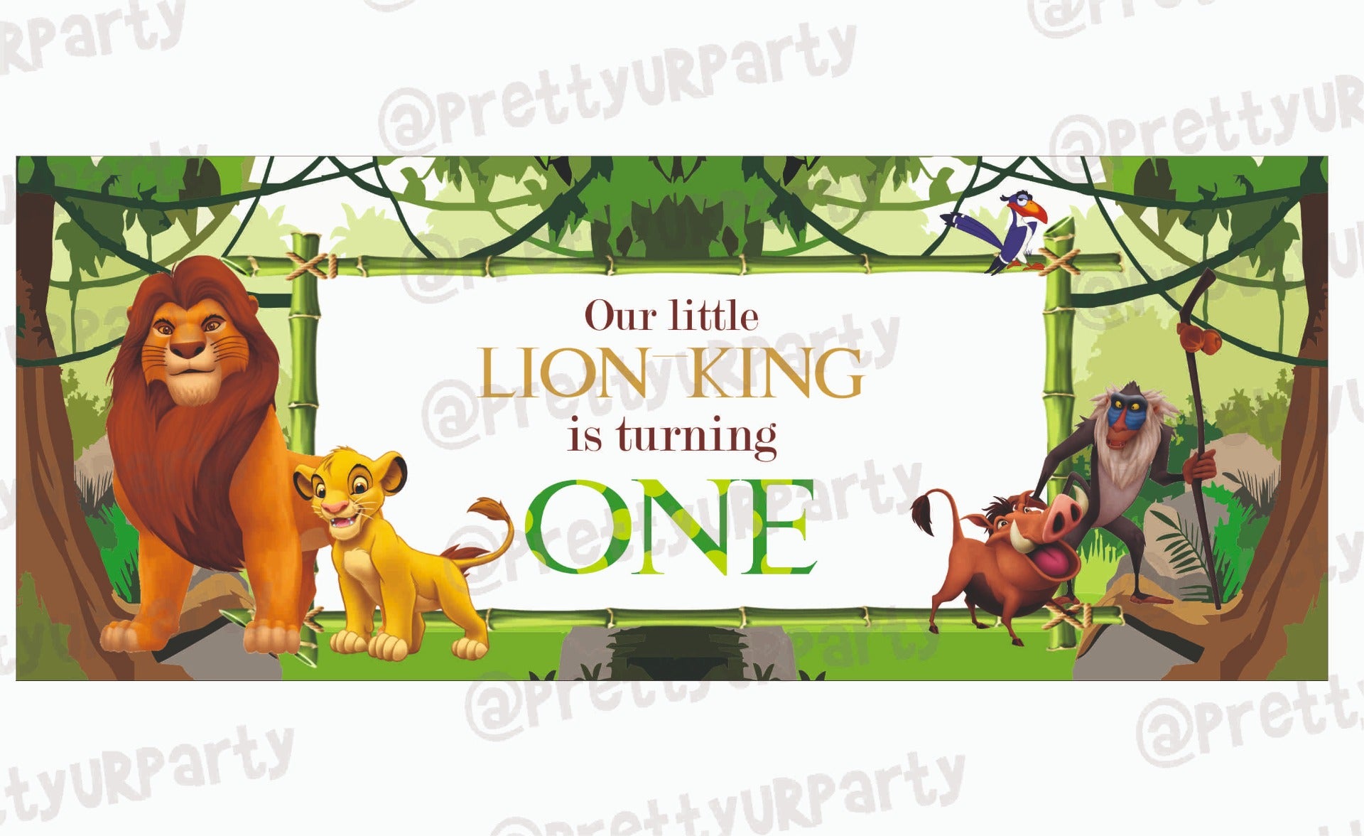 Personalized Lion King Theme Banner 30in ALL PARTY SUPPLIES Pretty UR Party Default Title