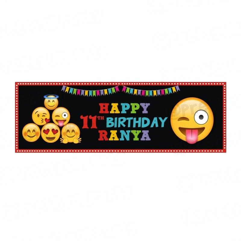 Personalized Emoji Theme Banner 30in