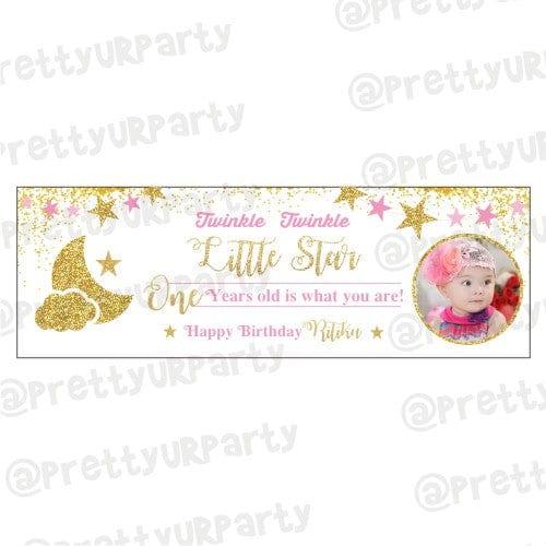 Personalized Twinkle Girl Banner 30in ALL PARTY SUPPLIES Pretty UR Party