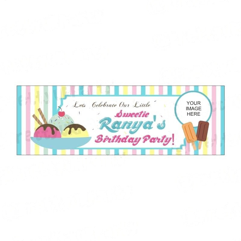 Personalized Ice Cream Theme Banner 30in — image 2