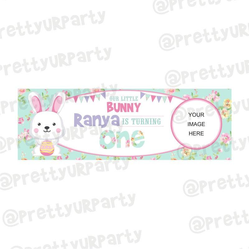 Personalized Some Bunny is One Theme Banner 30in ALL PARTY SUPPLIES Pretty UR Party